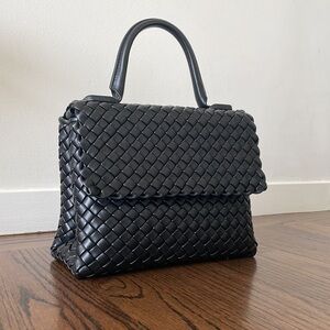 Bottega Veneta Patti intrecciato leather top handle should bag Black Brand New!